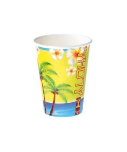ESPA - Funny Fashion 8 Gobelets En Carton Aloha Hawaï - 25 Cl