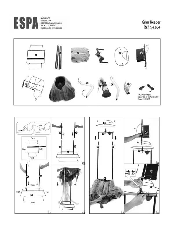 ESPA - Funny Fashion Automate Faucheuse 194 Cm Animé Avec Lanterne 4 ESPA - Funny Fashion Automate Faucheuse 194 Cm Animé Avec Lanterne – Image 4