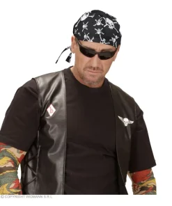 WIDMANN Bandana Pirate Noir Et Blanc, Tête De Mort -Halloween Soldes Boutique bandana pirate noir et blanc tete de mort 2