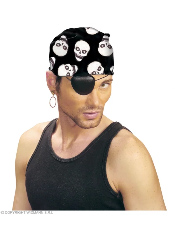 WIDMANN Bandana Tête De Mort Noir Et Blanc - 55x55 Cm - 100% Cotton 4 WIDMANN Bandana Tête De Mort Noir Et Blanc - 55x55 Cm - 100% Cotton – Image 4