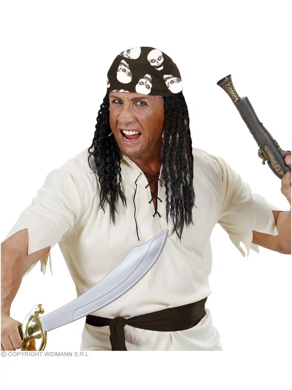 WIDMANN Bandana Tête De Mort Noir Et Blanc - 55x55 Cm - 100% Cotton 1 WIDMANN Bandana Tête De Mort Noir Et Blanc - 55x55 Cm - 100% Cotton