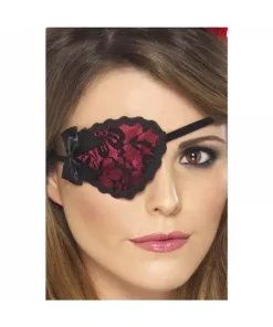 Smiffys Cache-oeil Pirate Femme Rouge Dentelle -Halloween Soldes Boutique cache oeil pirate femme rouge dentelle 2