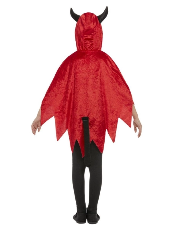 Smiffys Cape Diable Rouge Avec Cornes, Enfant Aspect Velours 2 Smiffys Cape Diable Rouge Avec Cornes, Enfant Aspect Velours – Image 2