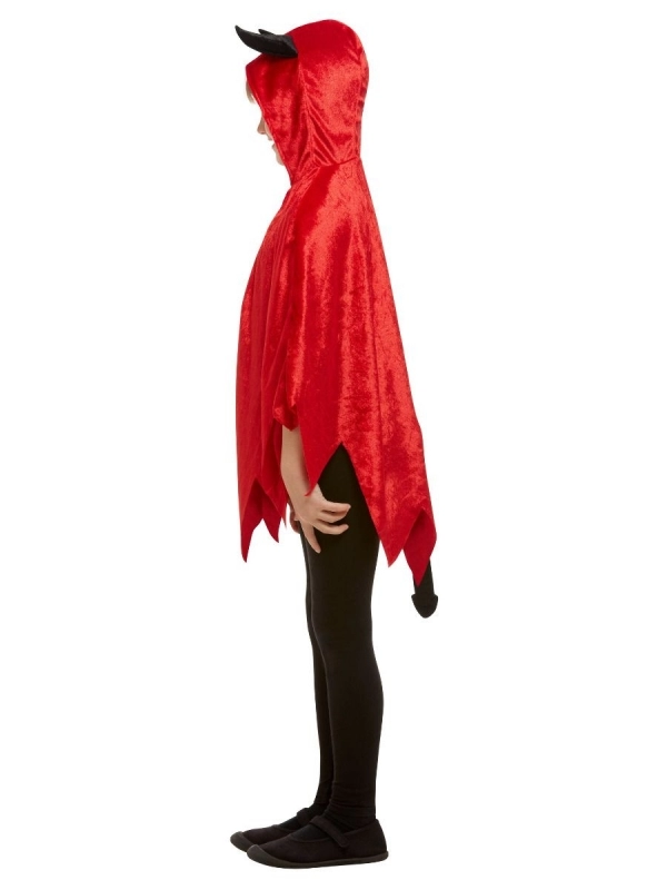 Smiffys Cape Diable Rouge Avec Cornes, Enfant Aspect Velours 3 Smiffys Cape Diable Rouge Avec Cornes, Enfant Aspect Velours – Image 3