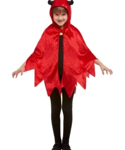 Smiffys Cape Diable Rouge Avec Cornes, Enfant Aspect Velours