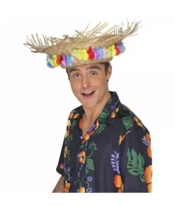 Smiffys Chapeau Paille Hawaï Avec Fleurs