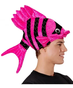 WIDMANN Chapeau Poisson Tropical Rose Et Noir - Adulte