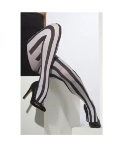 Smiffys Collants Larges Rayures Blanc Et Noir