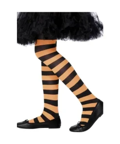 Smiffys Collants Sorcière Enfant Orange/noir 8/12 Ans