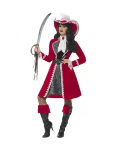 Smiffys Costume Authentique Femme Capitaine Luxe (robe, Veste, Cravate Et Couvre-bottes)