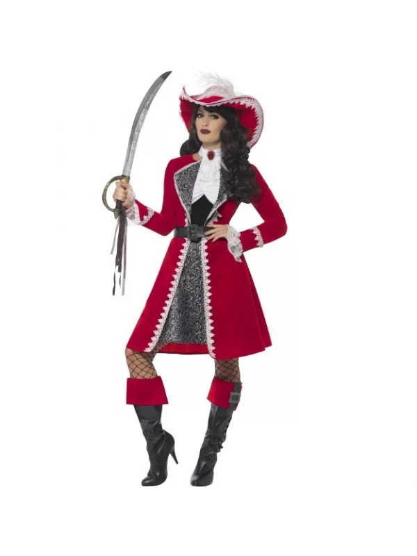 Smiffys Costume Authentique Femme Capitaine Luxe (robe, Veste, Cravate Et Couvre-bottes) 1 Smiffys Costume Authentique Femme Capitaine Luxe (robe, Veste, Cravate Et Couvre-bottes)