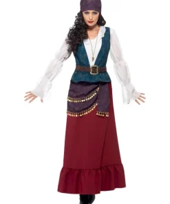 Smiffys Costume Belle Flibustière Luxe (robe, Ceinture, Bandana Et Collier) -Halloween Soldes Boutique costume belle flibustiere luxe 10 2