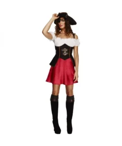 Smiffys Déguisement Pirate Femme (Robe, Jupon Attaché, Chapeau Et Couvre-bottes) -Halloween Soldes Boutique costume jeune femme pirate 10 2
