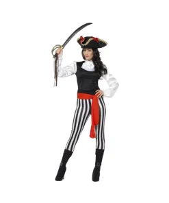 Smiffys Déguisement Pirate Femme (haut, Pantalon, Couvre-bottes, Tour Du Cou Gothique Et Ceinture) -Halloween Soldes Boutique costume pirate femme 23 2