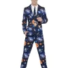 Smiffys Costume Sexy Homme Bleu, Motifs L'espace (veste, Pantalon, Cravate)