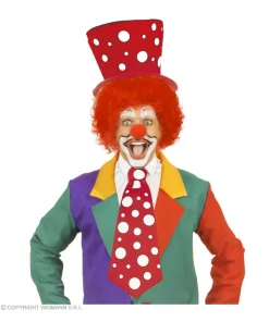 WIDMANN Cravate De Clown Rouge à Pois Blancs -Halloween Soldes Boutique cravate de clown rouge a pois blancs 1