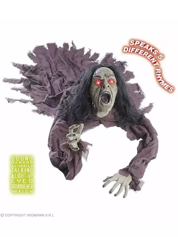WIDMANN Décoration D'Halloween : Sorcière Animée De 160 Cm Avec Sons Et Lumières 1 WIDMANN Décoration D'Halloween : Sorcière Animée De 160 Cm Avec Sons Et Lumières