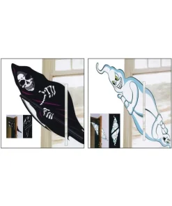 ESPA - Funny Fashion Décoration De Fenêtre Fantôme 50cm (squelette Noir Et Fantôme)