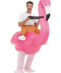 Smiffys Déguisement à Dos De Flamant Rose Gonflable, Rose, Avec Combinaison Surdimensionnée Et Ventilateur à Gonflage Automatique -Halloween Soldes Boutique deguisement a dos de flamant rose gonflable rose avec combinaison surdimensionnee et ventilateur a gonflage automatique 2