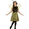 WIDMANN Déguisement Abeille Fille Jaune Et Noir (robe, Jupon, Ceinture à Noeud, Ailes, Antennes)
