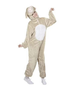 WIDMANN Déguisement Agneau En Peluche Beige Adulte -Halloween Soldes Boutique deguisement agneau en peluche beige adulte 1 2