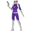 WIDMANN Déguisement Alien Femme Violet Et Argent (combinaison, Ceinture, Gants)