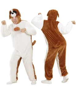 WIDMANN Déguisement Chien Saint-Bernard Adulte Blanc Et Marron