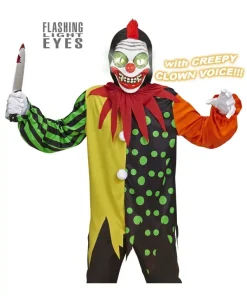 WIDMANN Déguisement Clown Tueur Garçon Avec Masque Yeux Lumineux & Sons De Clown Affreux) -Halloween Soldes Boutique deguisement clown tueur garcon avec masque yeux lumineux sons de clown affreux 1