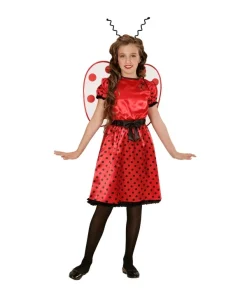 WIDMANN Déguisement Coccinelle Fille Rouge Et Noir (robe, Jupon, Ceinture Avec Noeud, Ailes, Antennes)
