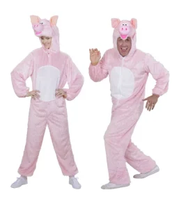 WIDMANN Déguisement Cochon Rose Adulte (combinaison à Capuche Avec Masque)