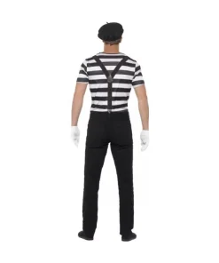 Smiffys Déguisement D'Artiste Mime Homme (haut, Bretelles, Gants, Béret, Maquillage) -Halloween Soldes Boutique deguisement d artiste mime homme haut bretelles gants beret maquillage 2