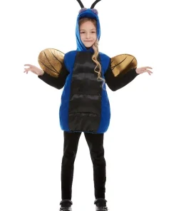 Smiffys Déguisement D'Insecte Effrayant Bleu, Enfant (tabard Avec Capuche Et Ailes)