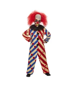 Smiffys Déguisement De Clown Effrayant, Rouge Et Bleu (combinaison, Collerette Et Masque)