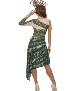 Smiffys Déguisement De Femme Méduse, Vert, (robe Asymétrique évasée Et Serre-tête à Tentacules) 5 Smiffys Déguisement De Femme Méduse, Vert, (robe Asymétrique évasée Et Serre-tête à Tentacules) -Halloween Soldes Boutique deguisement de femme meduse vert robe asymetrique evasee et serre tete a tentacules 2
