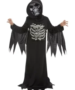 Smiffys Déguisement De La Faucheuse De La Mort, Squelette, Enfant (costume Avec Capuche Et Masque)