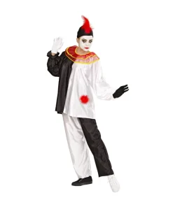 WIDMANN Déguisement De Pierrot Noir Et Blanc Femme (casaque Avec Collar, Pantalon, Bonnet) -Halloween Soldes Boutique deguisement de pierrot noir et blanc femme casaque avec collar pantalon bonnet 2