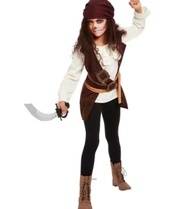 Smiffys Déguisement De Pirate Fille, Marron (haut Et Foulard Pour La Tête)