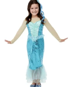 Smiffys Déguisement De Sirène, Bleu (Robe Et Mèches Pour Cheveux)