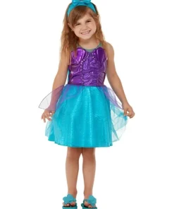Smiffys Déguisement De Sirène Pour Tout-petit, Bleu, 1 - 4 Ans (Robe Et Bandeau)