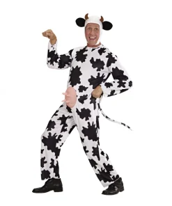 WIDMANN Déguisement De Vache Homme (combinaison Avec Mamelles, Coiffe Avec Cornes)