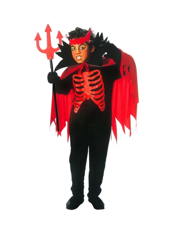WIDMANN Déguisement Diable Rouge Et Noir Garçon (costume, Cape Avec Collar, Cornes) 1 WIDMANN Déguisement Diable Rouge Et Noir Garçon (costume, Cape Avec Collar, Cornes)