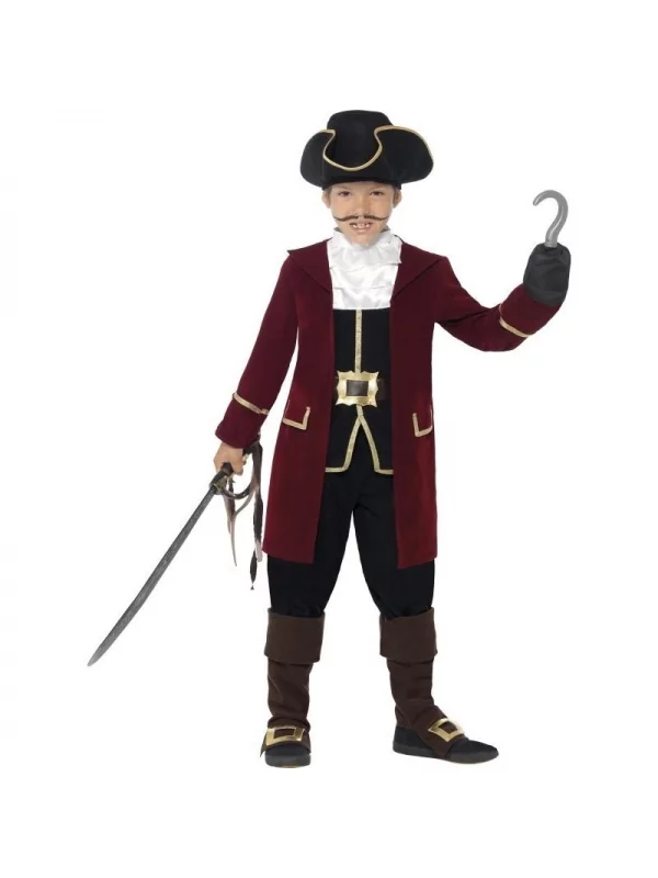 Smiffys Déguisement Enfant Capitaine Pirate Luxe (Veste, Gilet, Pantalon, Foulard Et Chapeau) 1 Smiffys Déguisement Enfant Capitaine Pirate Luxe (Veste, Gilet, Pantalon, Foulard Et Chapeau)