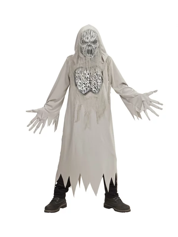 WIDMANN Déguisement Fantôme Gris, Enfant (tunique à Capuche, Gants, Masque) 1 WIDMANN Déguisement Fantôme Gris, Enfant (tunique à Capuche, Gants, Masque)