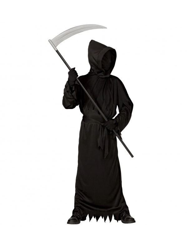 WIDMANN Déguisement Faucheuse De La Mort Noir Garçon Avec Masque 2 WIDMANN Déguisement Faucheuse De La Mort Noir Garçon Avec Masque – Image 2