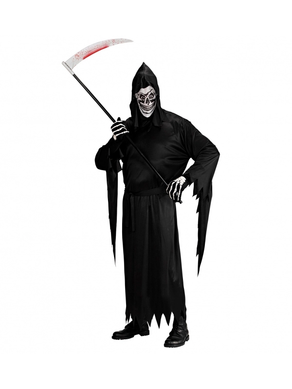 WIDMANN Déguisement Faucheuse Homme, Noir Avec Masque Du M Au XXL 2 WIDMANN Déguisement Faucheuse Homme, Noir Avec Masque Du M Au XXL – Image 2