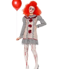 Smiffys Déguisement Femme Clown Vintage (robe Et Collerette)