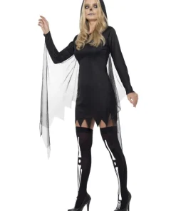 Smiffys Déguisement Femme Faucheuse Sexy (robe Noire, Courte Avec Capuche) -Halloween Soldes Boutique deguisement femme faucheuse sexy robe noire courte avec capuche 2