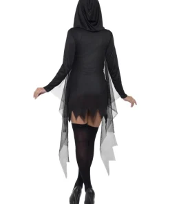 Smiffys Déguisement Femme Faucheuse Sexy (robe Noire, Courte Avec Capuche) -Halloween Soldes Boutique deguisement femme faucheuse sexy robe noire courte avec capuche 3