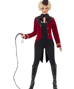 Smiffys Déguisement Femme Mr Loyal ( Avec Veste Queue De Pue, Col Et Mini Haut-de-forme) -Halloween Soldes Boutique deguisement femme mr loyal avec veste queue de pue col et mini haut de forme 2