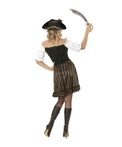 WIDMANN Déguisement Femme Pirate, Capitaine (robe Avec Corset, Chapeau Avec Plumes) -Halloween Soldes Boutique deguisement femme pirate capitaine robe avec corset chapeau avec plumes 2